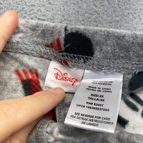 Disney Women's Size 4X Gray Fleece Mickey Mouse Printed Cozy Pajama Pants NWT - Picture 3 of 11